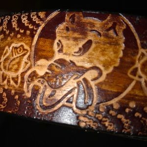 Dire Wolf Grateful Dead Real Leather Belt